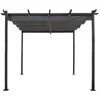 Image de Pergola en aluminium avec toit rétractable - 3 x 3 m - Gris