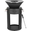 Image de Barbecue plancha brasero a charbon et bois "Cesar" - 49 x 49 x 92 cm - Noir