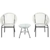 Image de Salon de jardin GENERIQUE 2 personnes blanc metal 45 x 45 cm 3 pieces