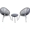 Image de Salon de jardin GENERIQUE noir 3 pieces metal 50 x 50 cm 2 personnes