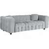 Image de Canapé droit en tissu chenille "Vendome" - 3 places - Gris