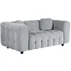 Image de Canapé droit en tissu chenille "Vendome" - 2 places - Gris
