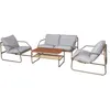 Image de Ensembles canapes fauteuils et tables de jardin GENERIQUE 4 personnes 4 pieces rouge 82 x 66 x 62 cm metal
