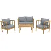 Image de Salon de jardin en bois avec coussins inclus "Milano" - 4 places - Gris