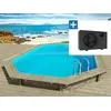 Image de Piscine bois "Florida 145 " - 6.57 x 4.57 x 1.44 m + Pompe à chaleur 6 kw/h inverter "PowerLine by Hayward" - Noir