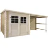 Image de Abri de jardin en bois avec auvent "Montval" - 14 m² - 28 mm