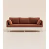 Image de Canapé-lit 2 places  - Tissu Terracotta - Avec matelas mémoire de forme - Tediber