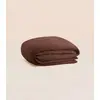 Image de Housse de couette 240x220 cm - Gaze de coton - Marron - Douce et gaufrée - Toute saison - Confectionnée au Portugal - Tediber