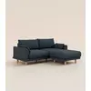 Image de Canapé d'angle 4 places - Tissu Bleu - Design et confortable - Fabriqué en France - Tediber