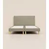 Image de Lit tapissier 200x200 cm Plus - Gris - Bibloc -  Avec tête de lit - Bois responsable - Qualité hôtelière - Fait en France et en Belgique - Tediber