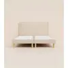 Image de Lit tapissier 180x200 cm Plus - Beige - Bibloc -  Avec tête de lit - Bois responsable - Qualité hôtelière - Fait en France et en Belgique - Tediber
