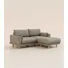 Image de Canapé d'angle 3 places - Tissu Gris - Design et confortable - Fabriqué en France - Tediber