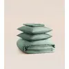 Image de Parure - Satin de coton - Vert - Douce, légère et résistante - Confectionnée au Portugal - Tediber