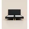 Image de Lit tapissier 200x200 cm Plus - Noir Anthracite - Bibloc -  Avec tête de lit - Bois responsable - Qualité hôtelière - Fabrication Locale - Tediber