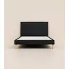 Image de Lit tapissier 200x200 cm - Noir Anthracite - Bibloc -  Avec tête de lit - Bois responsable - Qualité hôtelière - Fabrication Locale - Tediber