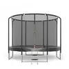 Image de JUMP4FUN Trampoline Semi-Pro 12FT / 366cm Noir avec Filet de sécurité, Tapis de saut, Coussin de protection, Echelle