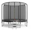 Image de JUMP4FUN Trampoline Semi-Pro 10FT / 305cm Noir avec Filet de sécurité, Tapis de saut, Coussin de protection, Echelle