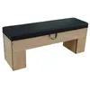 Image de SOKKER Banc Bois avec rangement 113 x 32 cm avec coussin - Deluxe - Beige
