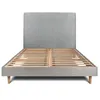 Image de Lit 160x200cm avec tête de lit tapissier bouclette et sommier kit Gris - Hauteur totale : 29cm