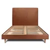 Image de Lit 160x200cm avec tête de lit tapissier bouclette et sommier kit Terracotta - Hauteur totale : 29cm