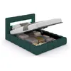 Image de Lit nuage coffre LED 140x190cm velours vert OMAHA CONCEPT USINE