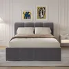 Image de BALTIMORE - Lit nuage coffre 160x200cm velours gris CONCEPT USINE