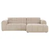Image de Canapé d'angle 3 places nuage en velours beige SALFORD CONCEPT USINE