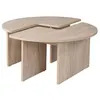 Image de Table basse ronde duo effet travertin 90cm APIX CONCEPT USINE