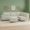 Image de COLCHESTER - Canapé d'angle 4/5 places en tissu chenille beige avec pouf CONCEPT USINE