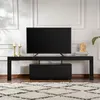 Image de Meuble TV avec placards bois noir 180cm BASI CONCEPT USINE
