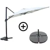 Image de BUNDLE - Ensemble parasol CESARE écru 3x4m et 4 dalles à lester CONCEPT USINE