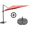 Image de Ensemble parasol terracotta 3x3m et 4 dalles à lester PALATINO CONCEPT USINE