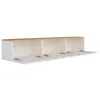 Image de Meuble TV suspendu avec placards 150cm blanc et bois HAL CONCEPT USINE