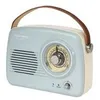 Image de Radio vintage portative bluetooth bleue