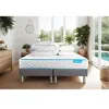 Image de Matelas 160 x 200 cm Bodyone - Mousse - Ep : 19 cm - sommier Gris avec 2 oreillers et couette