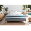 Image de Matelas 160 x 200 cm Bodyform - Mousse à mémoire de forme - Ep : 20 cm - sommier Gris avec 2 oreillers et couette