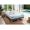 Image de Matelas 180 x 200 cm Bodyzone - Ressorts ensachés - Ep : 24 cm - sommier Gris avec 2 oreillers et couette