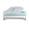Image de Matelas 140 x 200 cm Bodyzone+ - Ressorts ensachés - Ep : 26 cm - sommier Blanc avec 2 oreillers et couette
