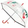 Image de Smati, Parapluie, parapluie pour enfants, transparent, cloche, bord fluorescent, flamant rose, one size, Transparent