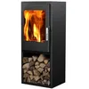 Image de Poêle à bois 4.8kw avec bucher noir Supra jacco bucher