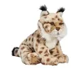 Image de Lynx gris assis peluche 24cm
