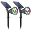 Image de Lumisky pack de 2 spots solaires exterieur etanches - 4 leds colorees - 200 lm - tete pivotante a 90?c