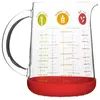 Image de Pichet doseur 1 L en verre et silicone rouge - Pebbly - Transparent - Verre