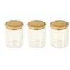 Image de Set 3 boites à épices verre et bambou 180ml - Pebbly - Transparent - Verre