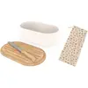 Image de Pebbly Brotkasten mit Schneidebr. & Messer, inkl. Brotbeutel, Stockage du pain, Blanc