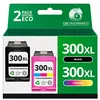 Image de Pack 2 cartouches 123CONSOMMABLES compatible pour HP 300XL noir et couleur