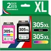 Image de 123CONSOMMABLES - 305XL - Cartouches d'encre compatibles avec HP 305 XL pour HP DeskJet 2700 2720e 2720 2710 4120 4120e 4130 HP Envy 6000 6010 6020 6030 6032 6420 (Noir, Couleur)