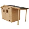Image de Abri en panneaux 3.70 m² avec plancher et bûcher. Habrita ed2416.01b