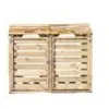 Image de Cache poubelle double 150x90x120cm bois Habrita cp15090