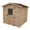 Image de Abri de jardin madriers massifs 3.24 m² bois naturel Habrita vd2020.02n